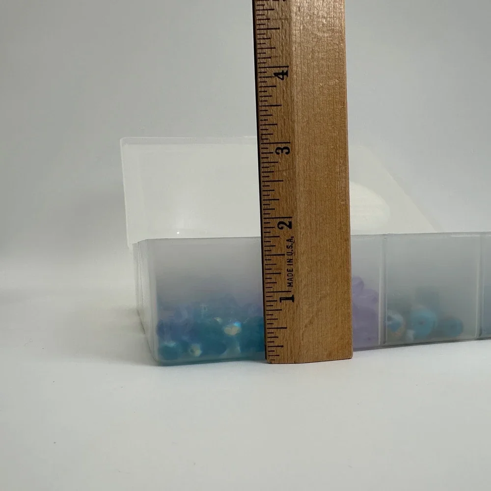 Large Blue Glass Bead Lot Jewelry Making Supplies Cloisonne Cat Eye Organizer